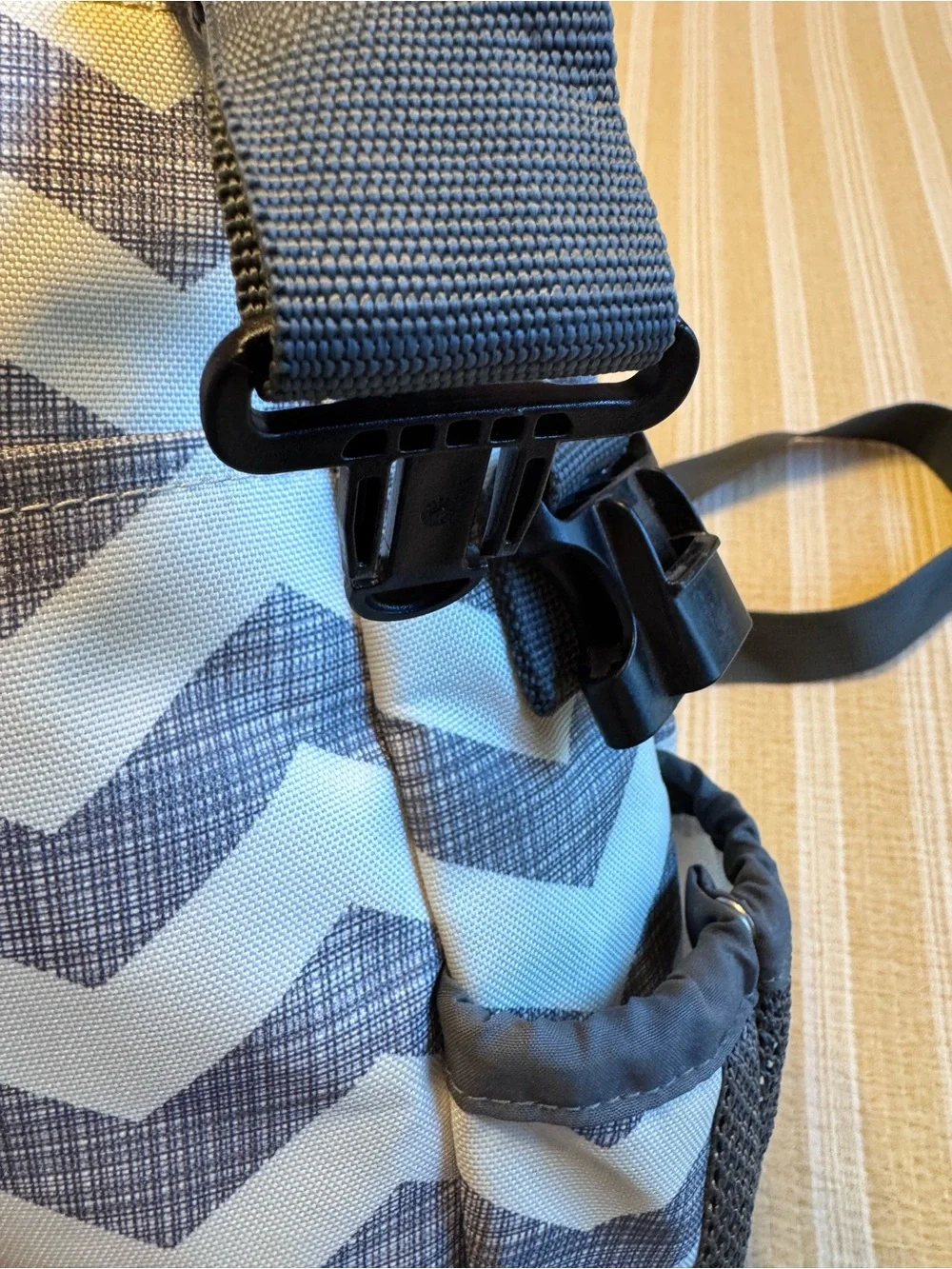 NWOT SKIP HOP Gray and White Chevron TRAVEL OR DIAPER BAG